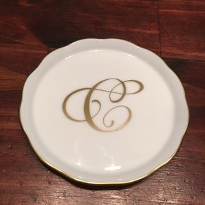 Herend Fine China Coaster with “C” Monogram